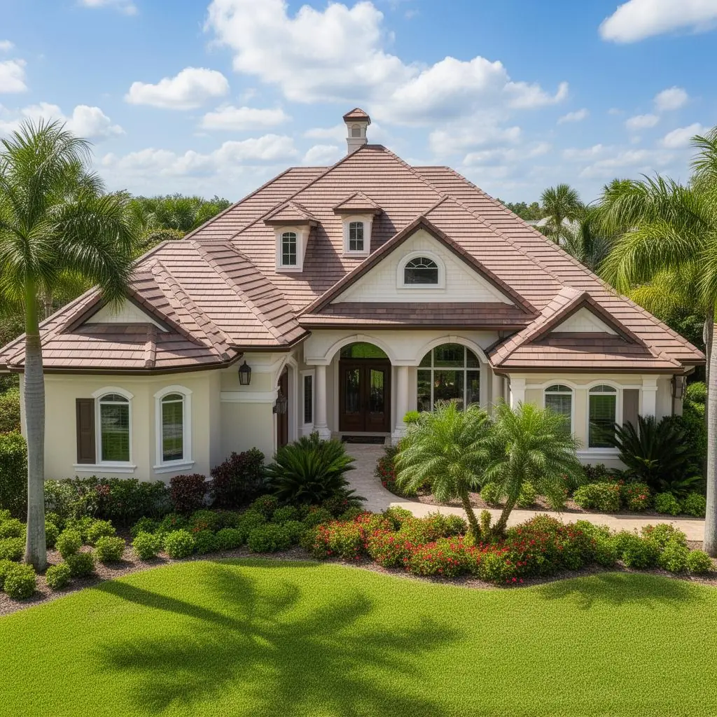 Luxury home with premium tile roofing