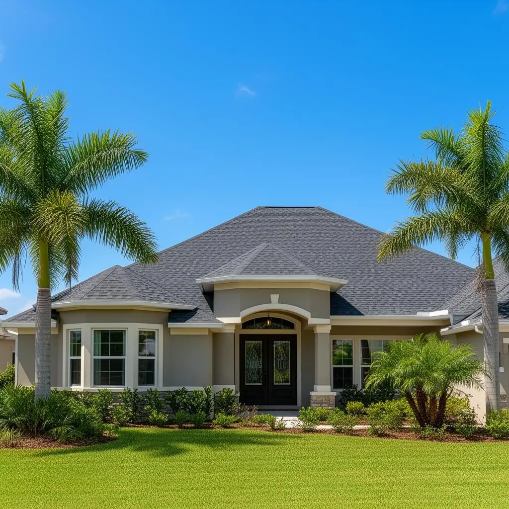 Architectural asphalt shingle roof on a Florida home